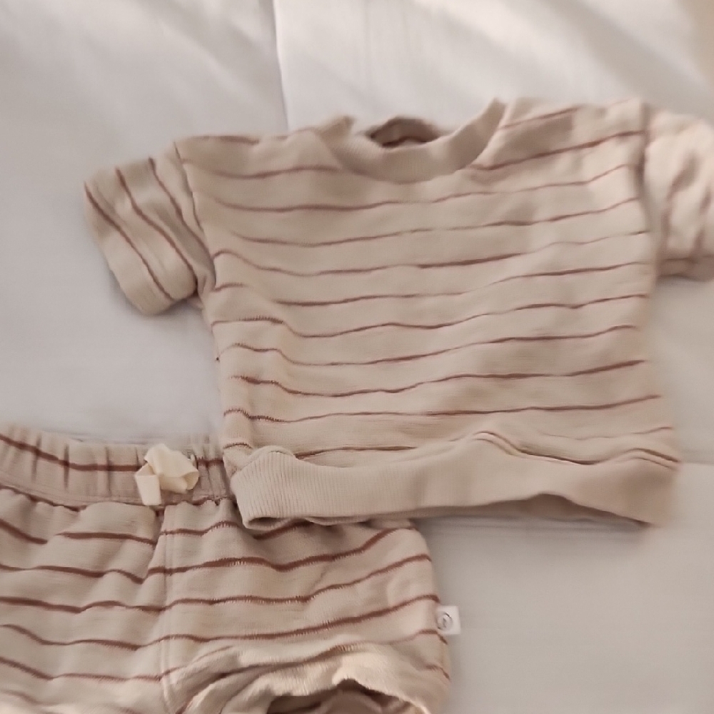 Striped Beige and Pink Toddler Outfit
